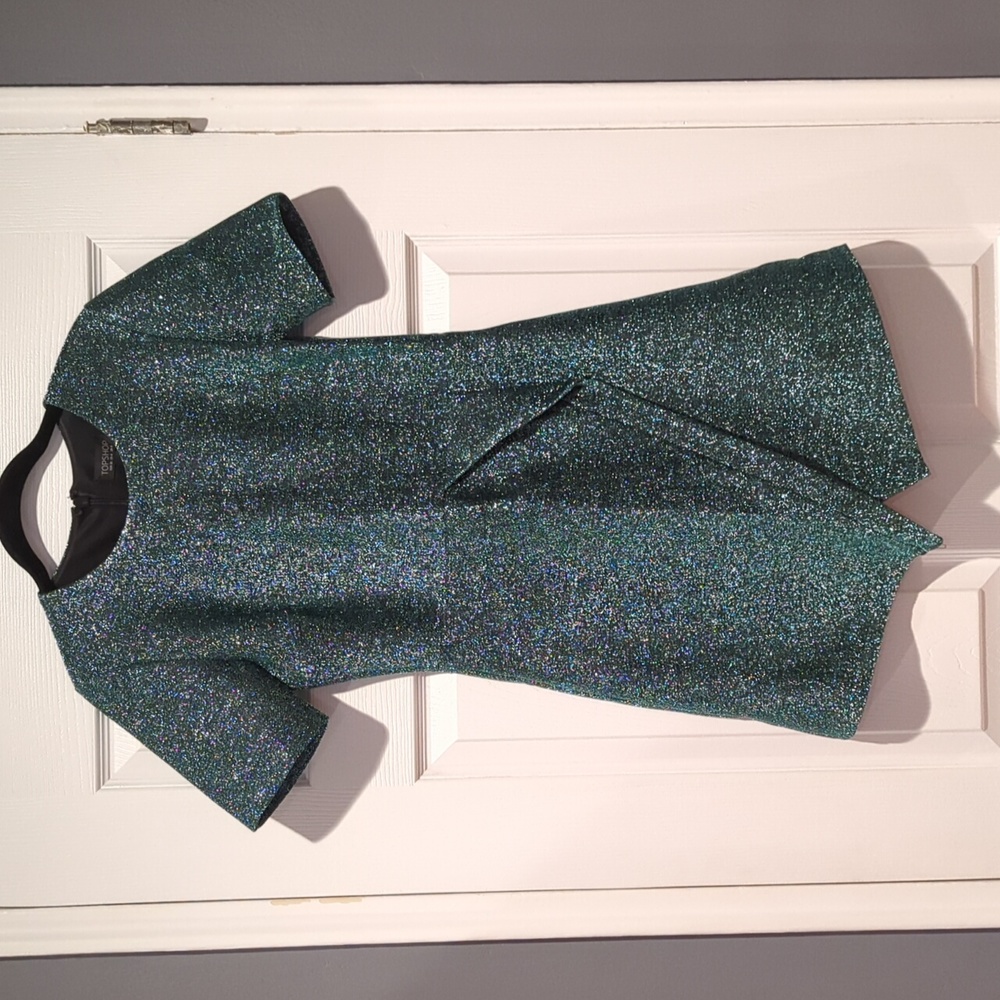Metallic Green Topshop Mini Dress
